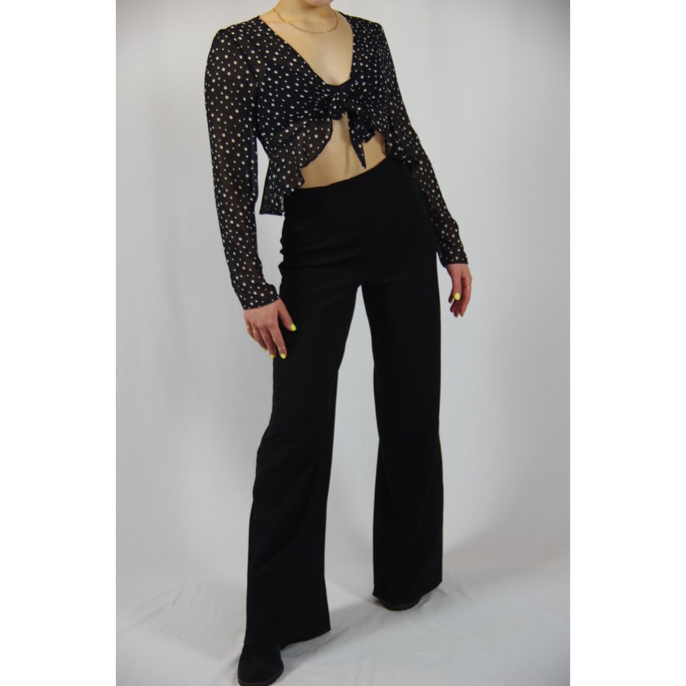 Polka dot long sleeve blouse